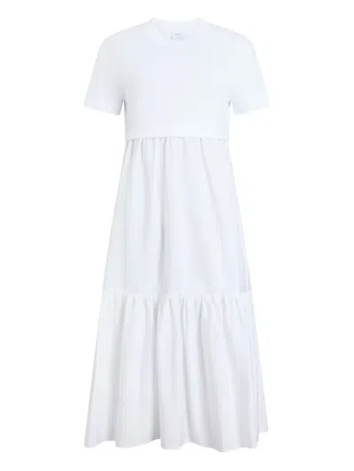 Patou Short-sleeves Midi Dress In White