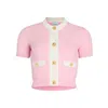 Patou Waffle Knit Cropped Cardigan In Cotton