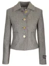 Patou Cropped Wool Jacket In Grey
