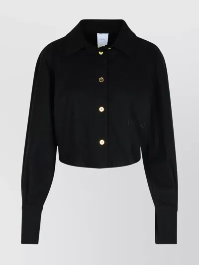 Patou Short Wool Blend Shirt In Black