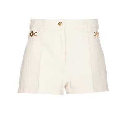 Patou Ivory Cotton Mini Shorts In Neutrals