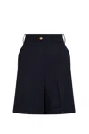 Patou Women's Wool Bermuda Shorts In Blue