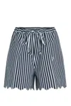 Patou Women's Embroidered Cotton Shorts In Blue