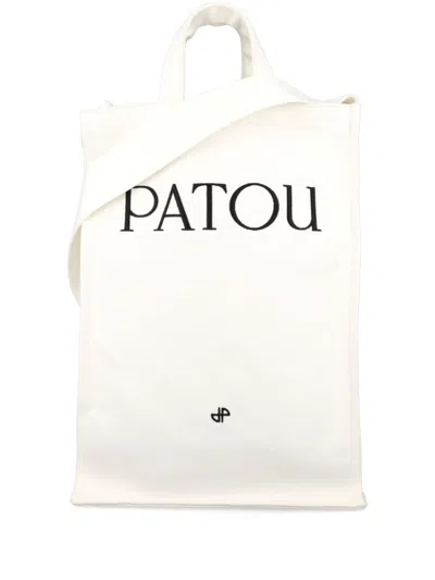 Patou Shoulder Bag With Logo In White