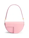 Patou Curved Shape Leather Bag With Adjustable Strap In Multicolor