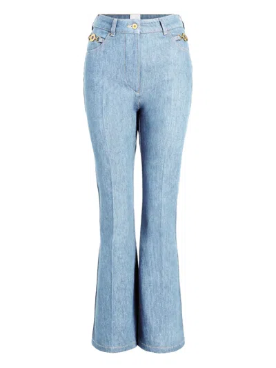 Patou Side-details Flared Jeans In Blue