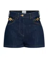 Patou Signature High-waist Denim Shorts In Blue