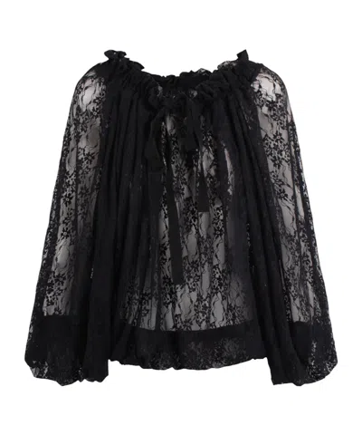 Patou Signature Lace Knit Drawstring In Black