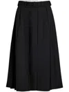 Patou Wool Skirt With A-line Silhouette And Side Pockets In Black