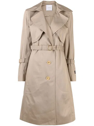 Patou Knee-length Cotton Trench Coat In Brown