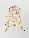 Patou Silk Blouse With Polka Dot Pattern And Bow In Multi