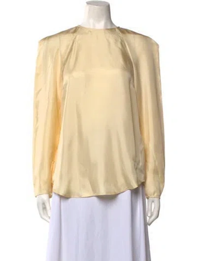 Pre-owned Patou Silk Crew Neck Blouse W/ Tags In Neutral