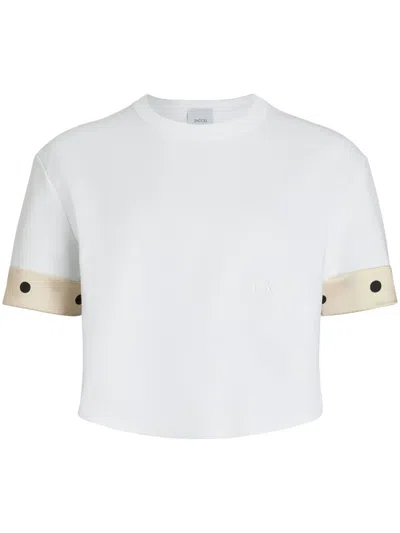 Patou Organic-cotton Cropped T-shirt In White