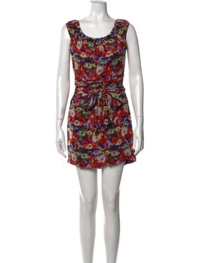 Pre-owned Patou Silk Mini Dress In Multicolor