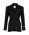 Patou Single-breasted Belted Blazer In Black