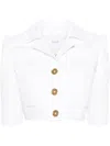 Patou Single-breasted Cropped Blazer In White