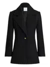Patou Single-breasted Tweed Jacket In Black