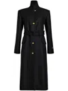 Patou Belted Single-breasted Trench Coat In Black