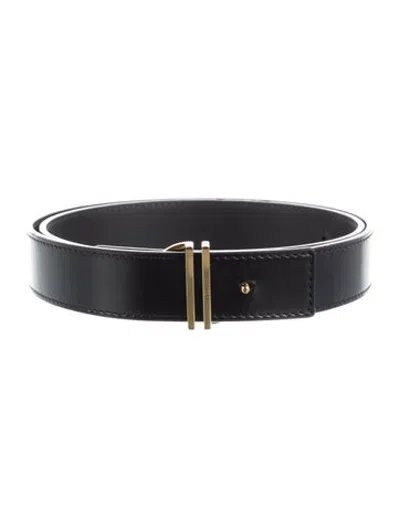 Pre-owned Patou Skinny Leather Belt In Black