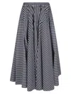 Patou Wide Blue And White Striped Skirt