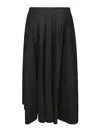 Patou Midi Skirt In Gabardine In Black