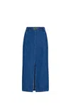 Patou Denim Maxi Skirt In Blue