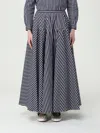 Patou Wide Blue And White Striped Skirt