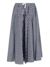 Patou High-waisted Midi Skirt With Draped Details In Navy Blue