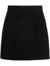 Patou Mid-rise Cashmere Blend Miniskirt In Black