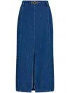 Patou Denim Maxi Skirt In Blue