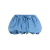 Patou Drawstrings Mini A-line Skirt In Blue