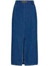 Patou Denim Maxi Skirt In Blue