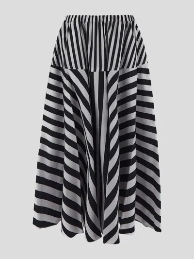 Patou Skirts In Mix Black Large Stripes