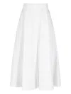 Patou Long A-line Skirt In Organic Cotton Gabardine In White