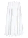 Patou High-waisted Midi Skirt With Draped Detailing In White