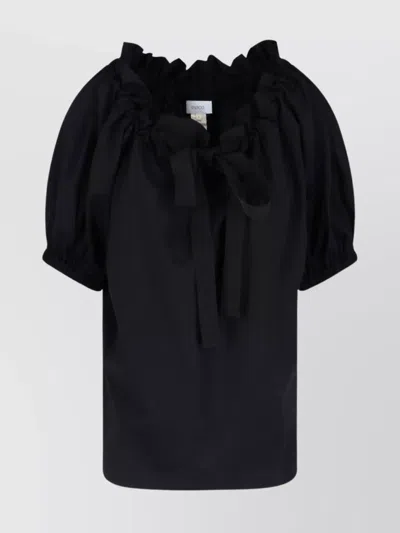 Patou Sleeveless Blouse With Bow And Ruffles