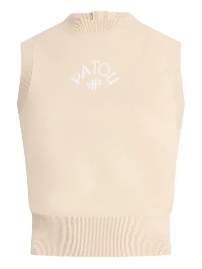 Patou Sleeveless Knitted Top In Neutral