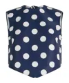 Patou Polka-dot Open-back Faille Crop Top In Blue