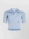 Patou Slim Fit Ribbed V-neck Polo Top