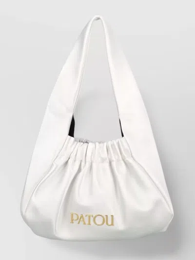 Patou Le Biscuit Satin Bag In White