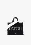 Patou Small Canvas Tote Bag In Black