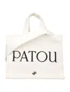 Patou Versatile Rectangular Tote Bag In White