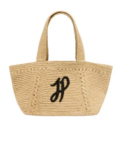 Patou Small Double Handle Tote In Yellow