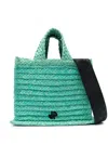 Patou Small Jp Raffia Tote Bag In Green