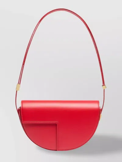 Patou Small Leather Shoulder Bag In Red