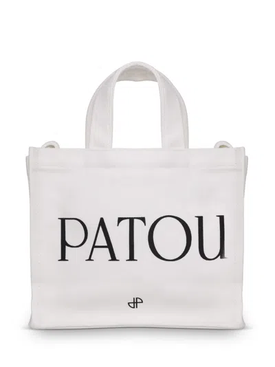 Patou Print Small Tote In White