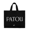 Patou Small Logo-printed Top Handle Bag In Black