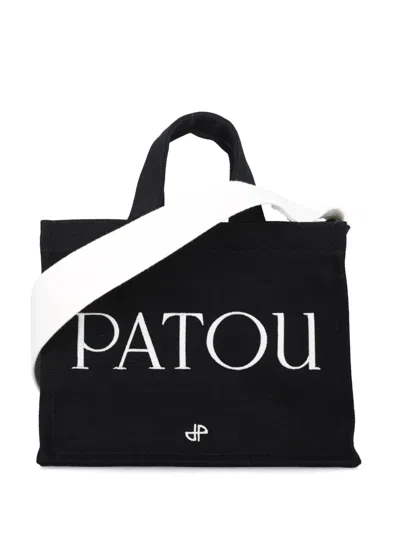 Patou Logo Mini Tote In Black