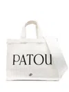 Patou Beige White Logo Satchel Bag In White