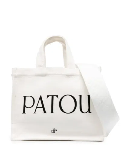 Patou Logo-print Canvas Tote In White